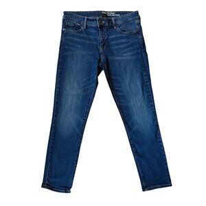 GAP Girlfriend 6/28R dark wash button zip five pocket stretchy skinny jeans